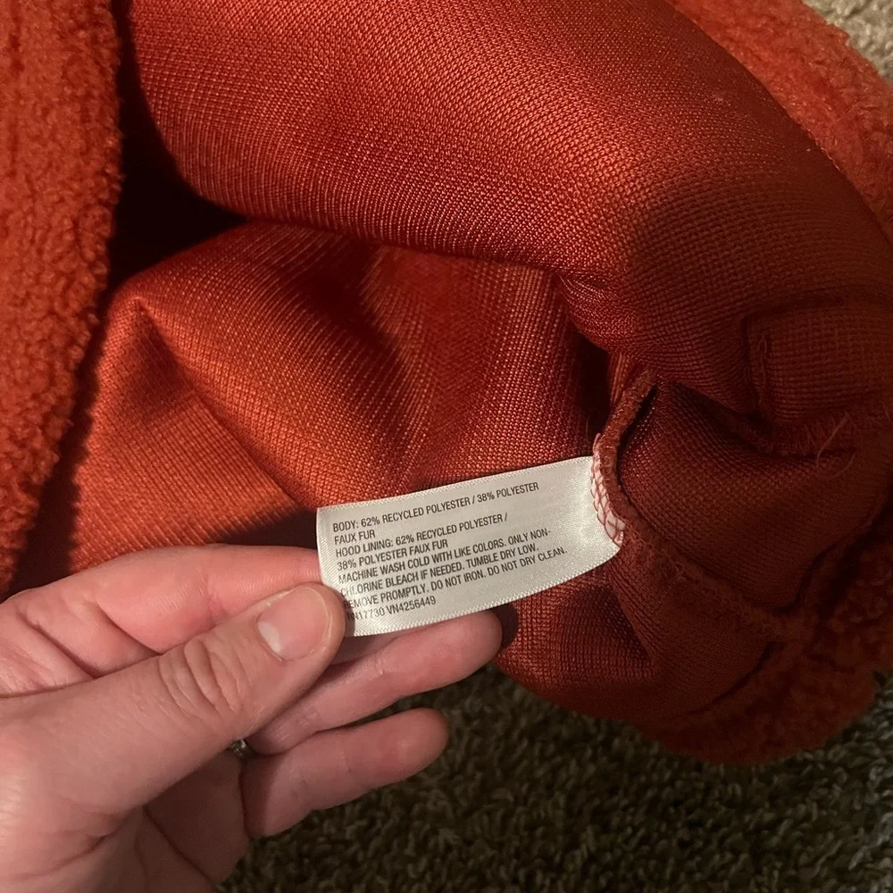 Original Use Orange Oversized Fleece Full-Zip Hooded Jacket Women's Small - Picture 5 of 6
